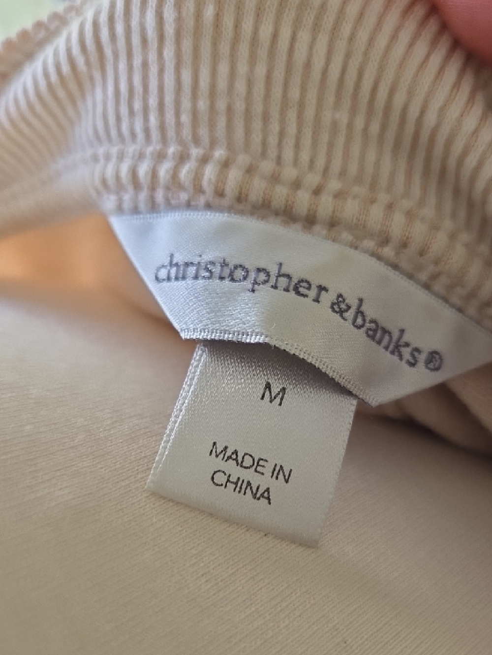 Christopher & Banks Neutral Multi Ribbed Tie-Front Pullover - Picture 3 of 13